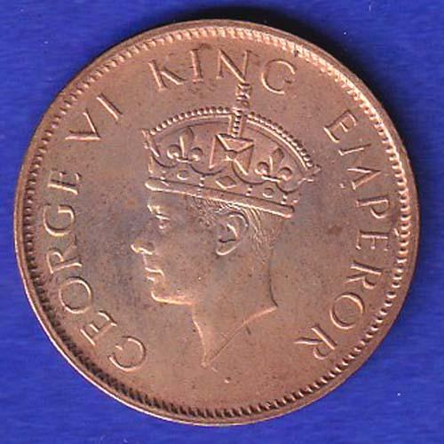 BRITISH INDIA 1942 GEORGE VI ONE QUARTER ANNA-SB38