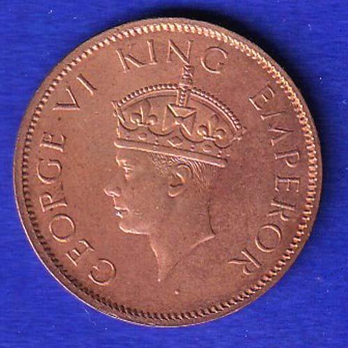 BRITISH INDIA 1942 GEORGE VI ONE QUARTER ANNA SB:62