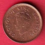 BRITISH INDIA 1939 GEORGRE VI KING 1/12 ANNA COPPER COIN:- SB7