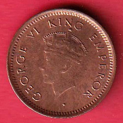 BRITISH INDIA 1939 GEORGRE VI KING 1/12 ANNA COPPER COIN:- SB7