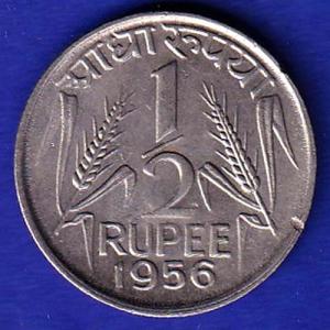 Goverment of India 1956 half rupee UNC  SB-70