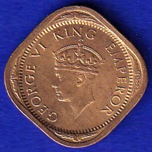 British India 1942 George VI King Half Anna Coin AUNC SB-74