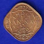 British India 1942 George VI King Half Anna Coin AUNC SB-74