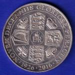 ELIZABETH II DEI-GRA REGINA. GIBRALTAR ONE CROWN NOVEM DECENNIIS GLORIOSE PERACTIS 1926-2016 XTRA FINE – SB-76