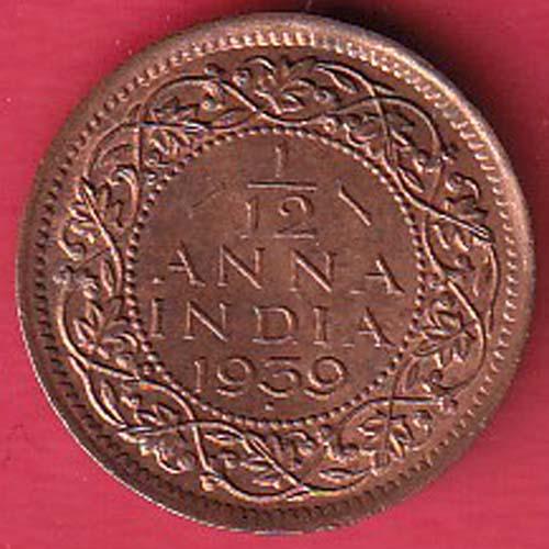 BRITISH INDIA 1939 GEORGRE VI KING 1/12 ANNA COPPER COIN:- SB7