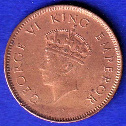 BRITISH INDIA 1939 ONE QURTER ANNA GEORGE VI COPPER COIN:-SB87