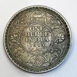 1 Re Britsh India 1913 Kolkata silver coin