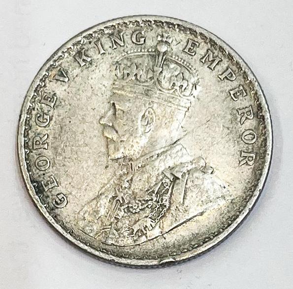 1 Re Britsh India 1913 Kolkata silver coin