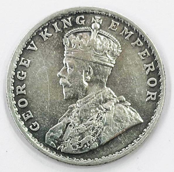 1 Re British India 1916 Mumbai silver coin