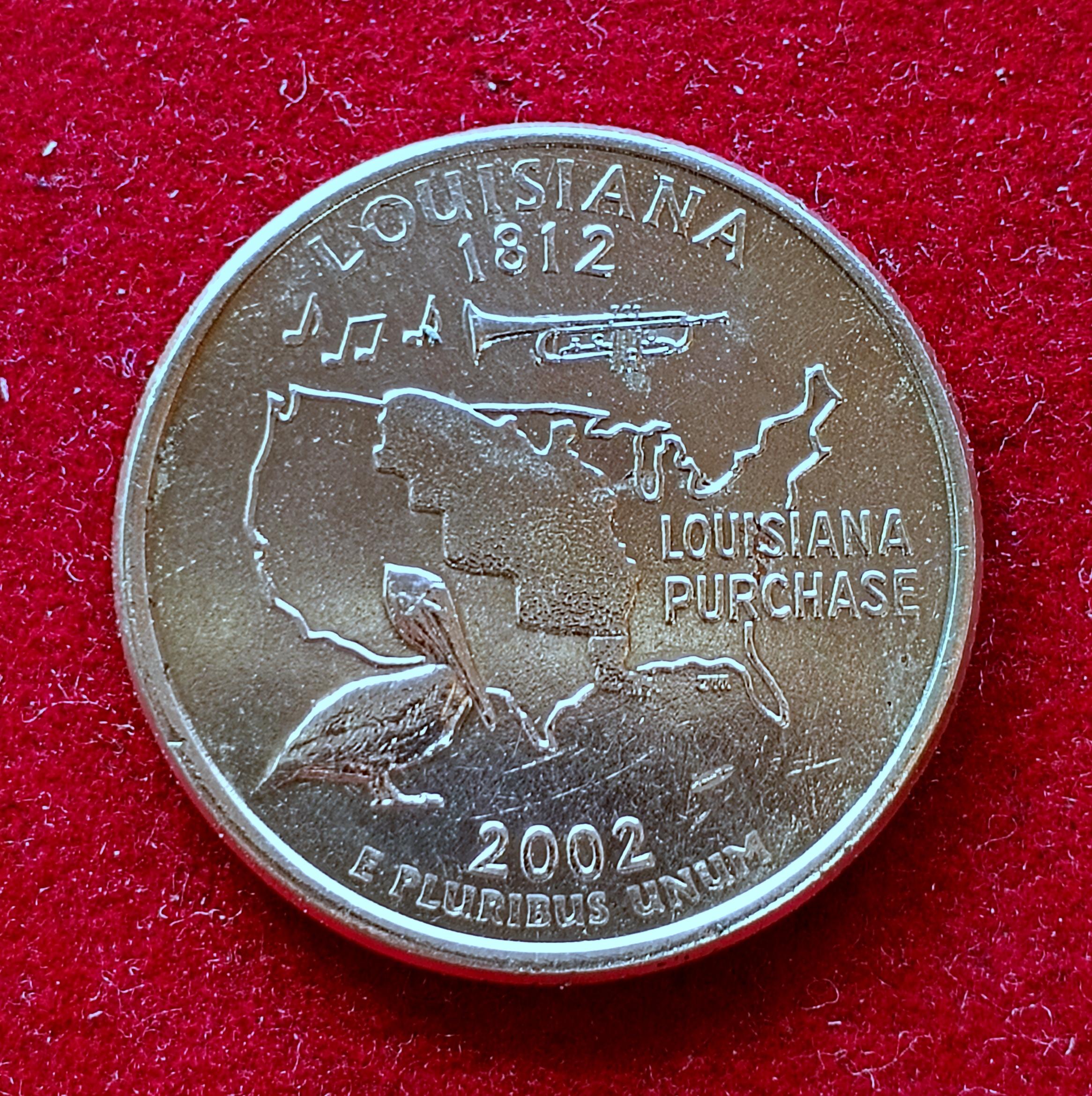 United States (USA) 1/4 Dollar “Washington Quarter Louisiana 2002 Coin