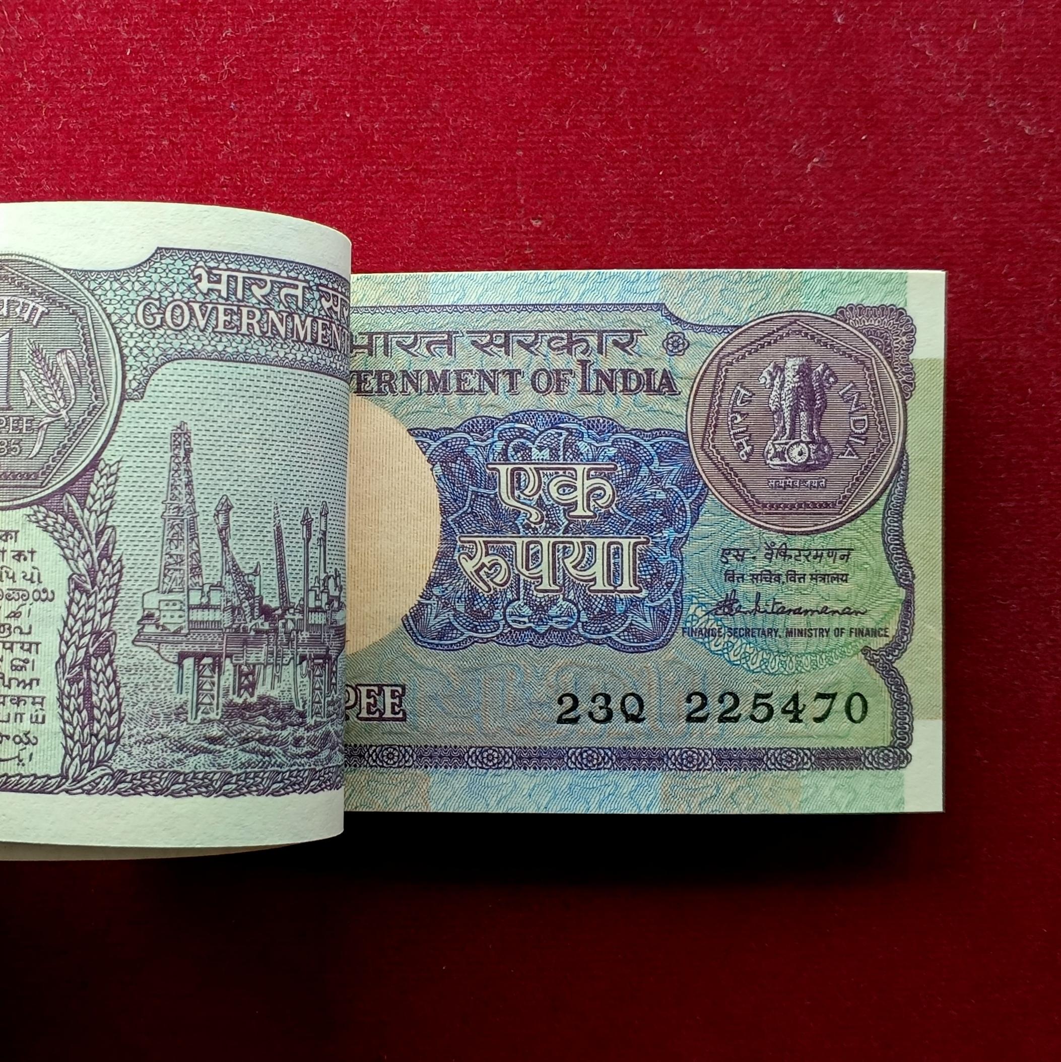 1 Rupee 1985 S.Venkitaramanan 40 Notes (23Q 225461 - 23Q 225500)