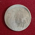 1 Rupee 2002 Off Center Error Coin (Hyderabad Mint)