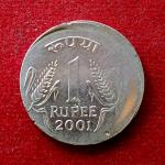 1 Rupee 2001 Off Center Coin (Calcutta Mint)