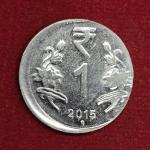 1 Rupee 2015 Noida Mint Off Center Error Coin