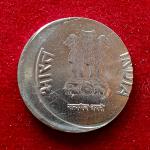 1 Rupee 2014 Off Center Error Coin (Hyderabad Mint)