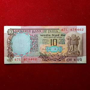 10 Rupees K.R.Puri Peacock Note