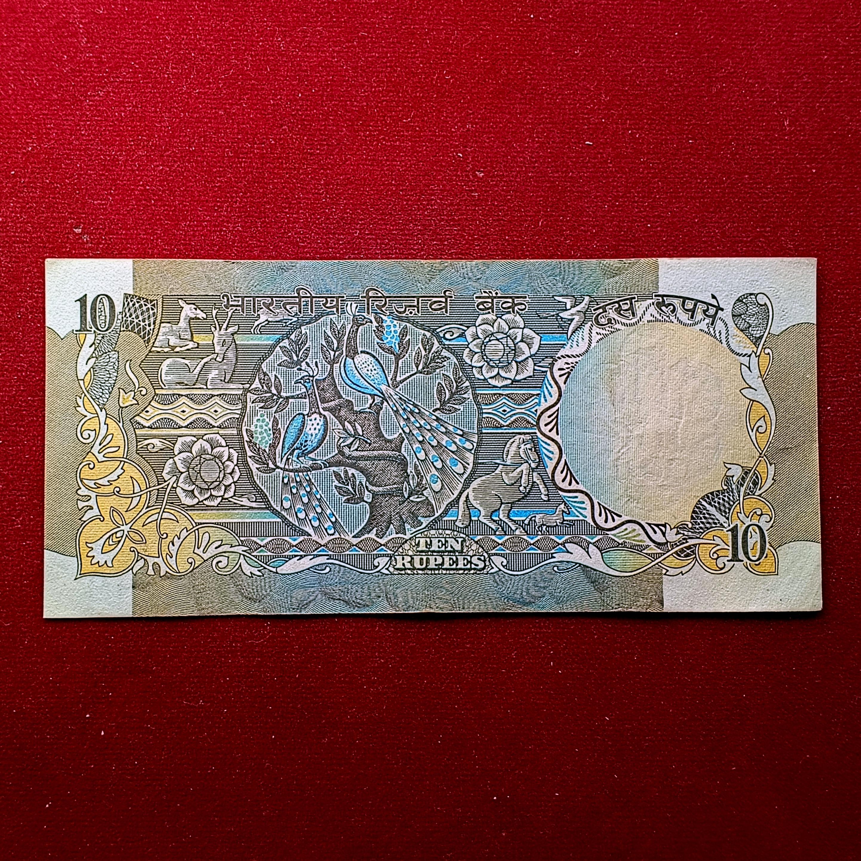 10 Rupees K.R.Puri Peacock Note