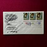 FDC :- 1971 United Nations International School First Day Cover ( depict "Maia," a portrait by Pablo Picasso, in honor of the United Nations International Schools.) 3V Stamps