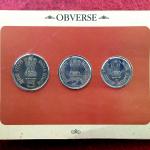 1991 - India Tourism Year (Bombay) UNC 3 Coins Set (Rs.5, Rs.2,Re.1)