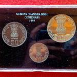 1997 – Netaji Subhas Chandra Bose UNC 3 Coins Set (Rs.100, Rs.50,Rs.10)