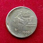 2 Rupees 1999 Off Center Error Coin (National Integration)