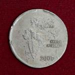 2 Rupees 2000 Off Center Error Coin (Hyderabad Mint)