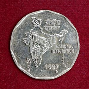 2 Rupees National Integration 1997 Coin (Hyderabad Mint)