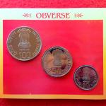 2002 - Sant Tukaram UNC 3 Coins Set (100 & 50, 10 Rupees) Kolkata Mint