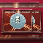 2009 - Louis Braille Hyderabad UNC 1 Coin Set (Rs 2)