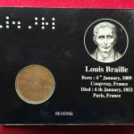 2009 - Louis Braille Hyderabad UNC 1 Coin Set (Rs 2)