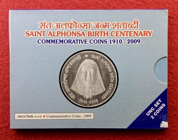 2009 – Saint Alphonsa Birth Centenary UNC 2 Coins Set (Rs.100, Rs.5)