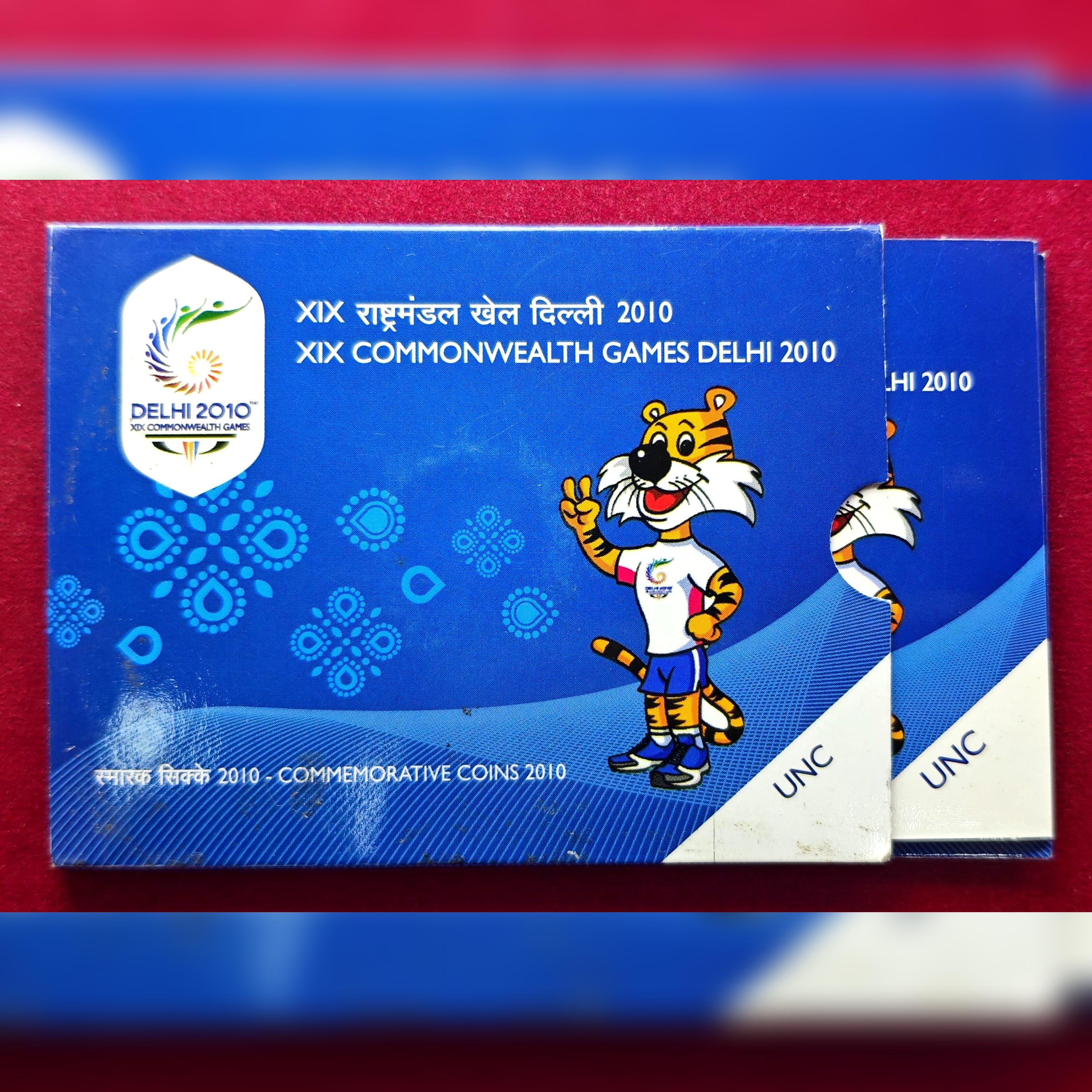 2010 – XIX Commonwealth Games Delhi Hyderabad 1 Coin UNC Set (Rs 5)