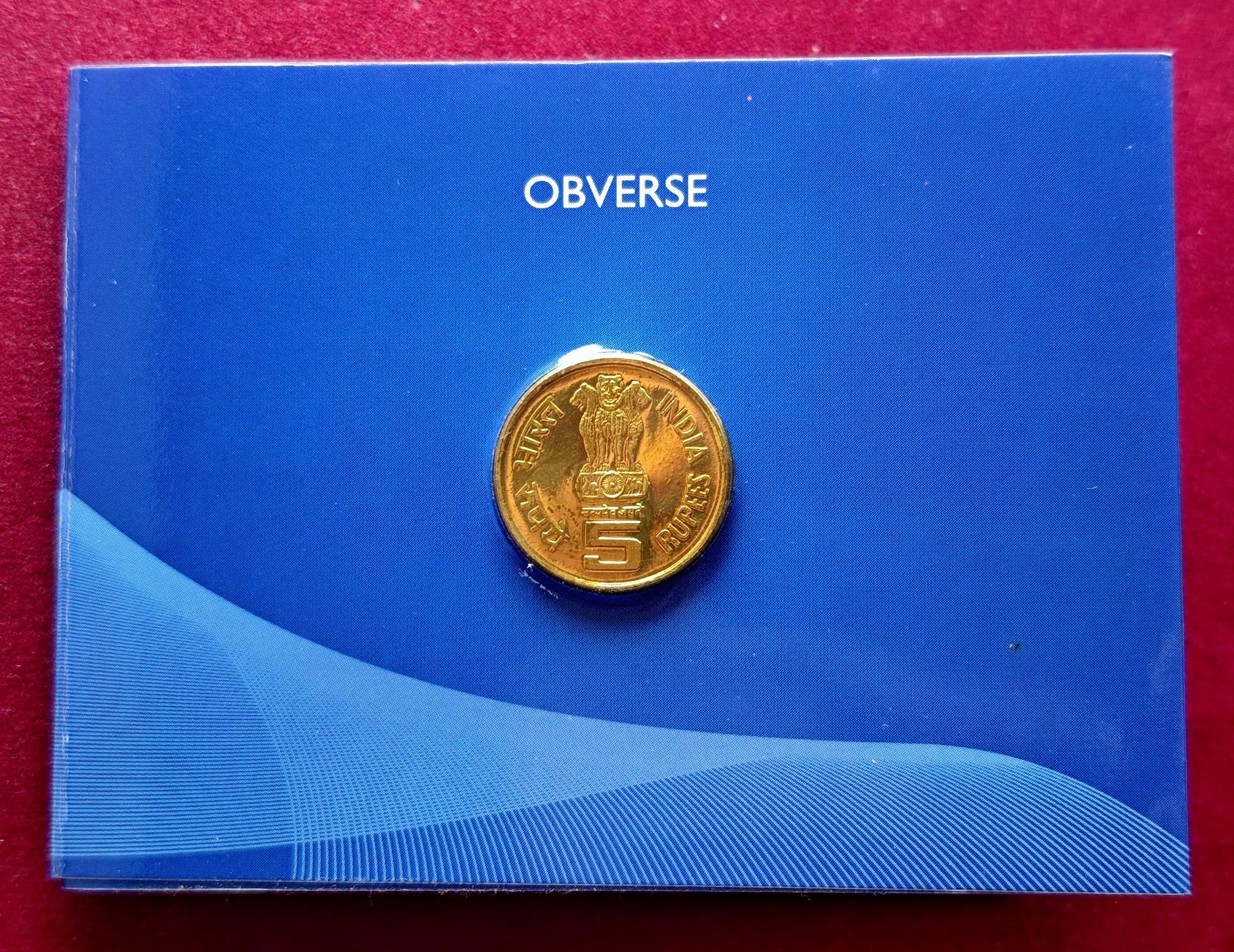 2010 – XIX Commonwealth Games Delhi Hyderabad 1 Coin UNC Set (Rs 5)