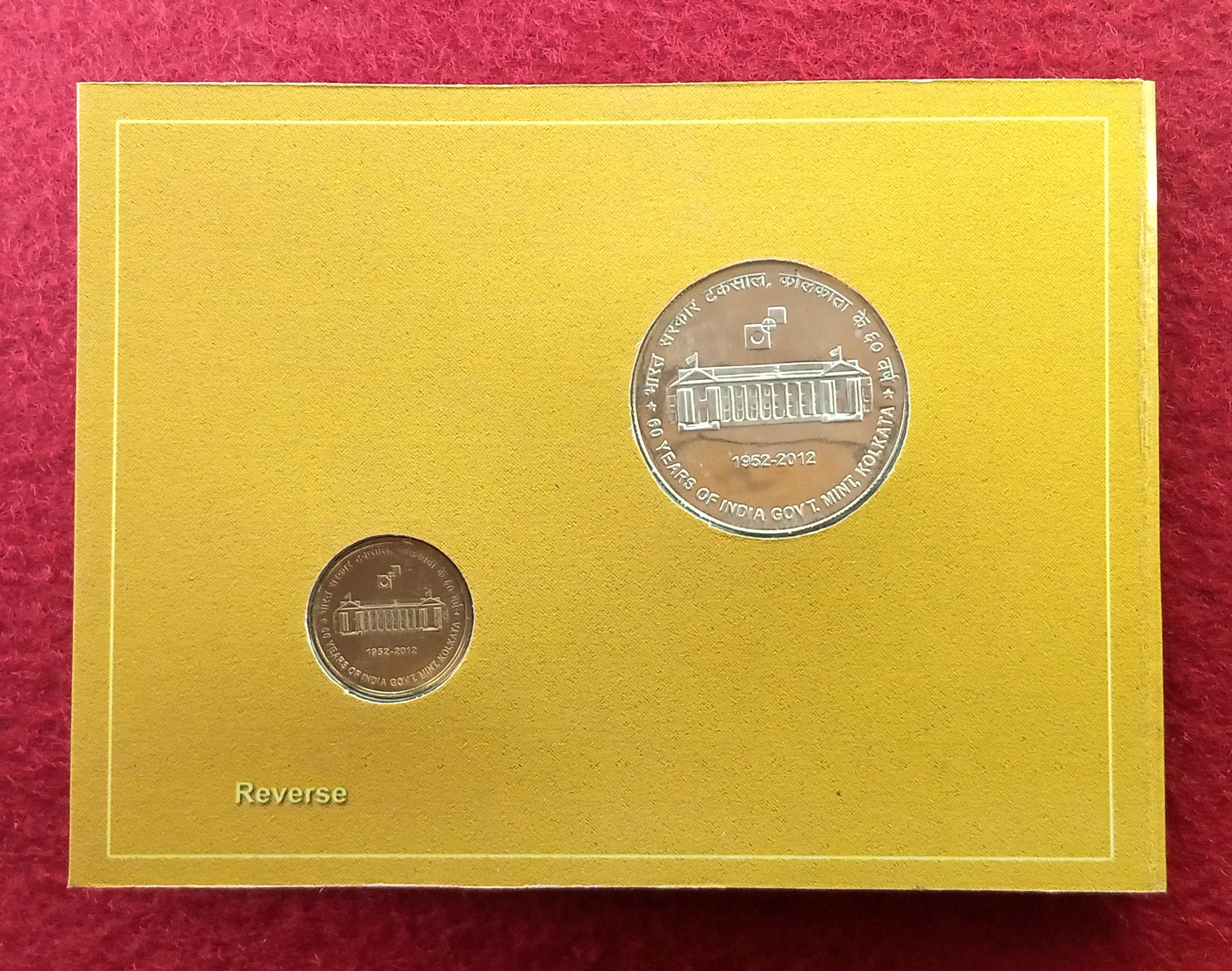 2012 – 60 Years Of India Govt Mint Kolkata UNC 2 Coins Set (Rs.60, Rs.5)