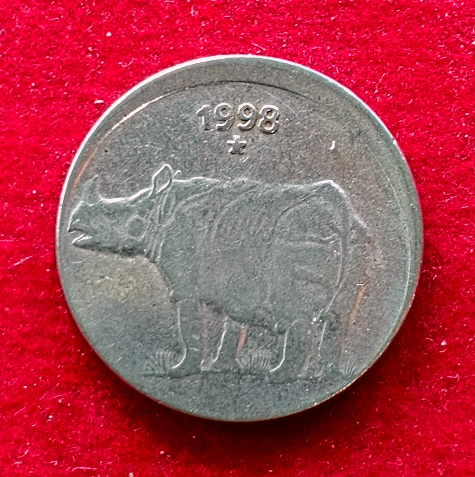 25 Paise 1998 Hyderabad Mint Off Center Error Coin