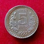 5 Rupees 1997 Off Center Error Coin (Mumbai Mint)