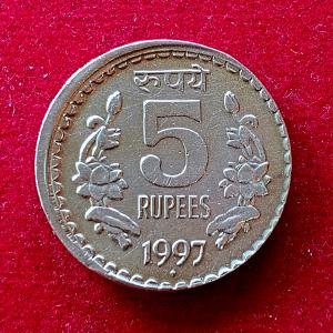 5 Rupees 1997 Off Center Error Coin (Mumbai Mint)