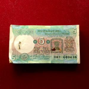 5 Rupees C.Rangarajan 83 Notes (08T 689418 - 08T 689500)