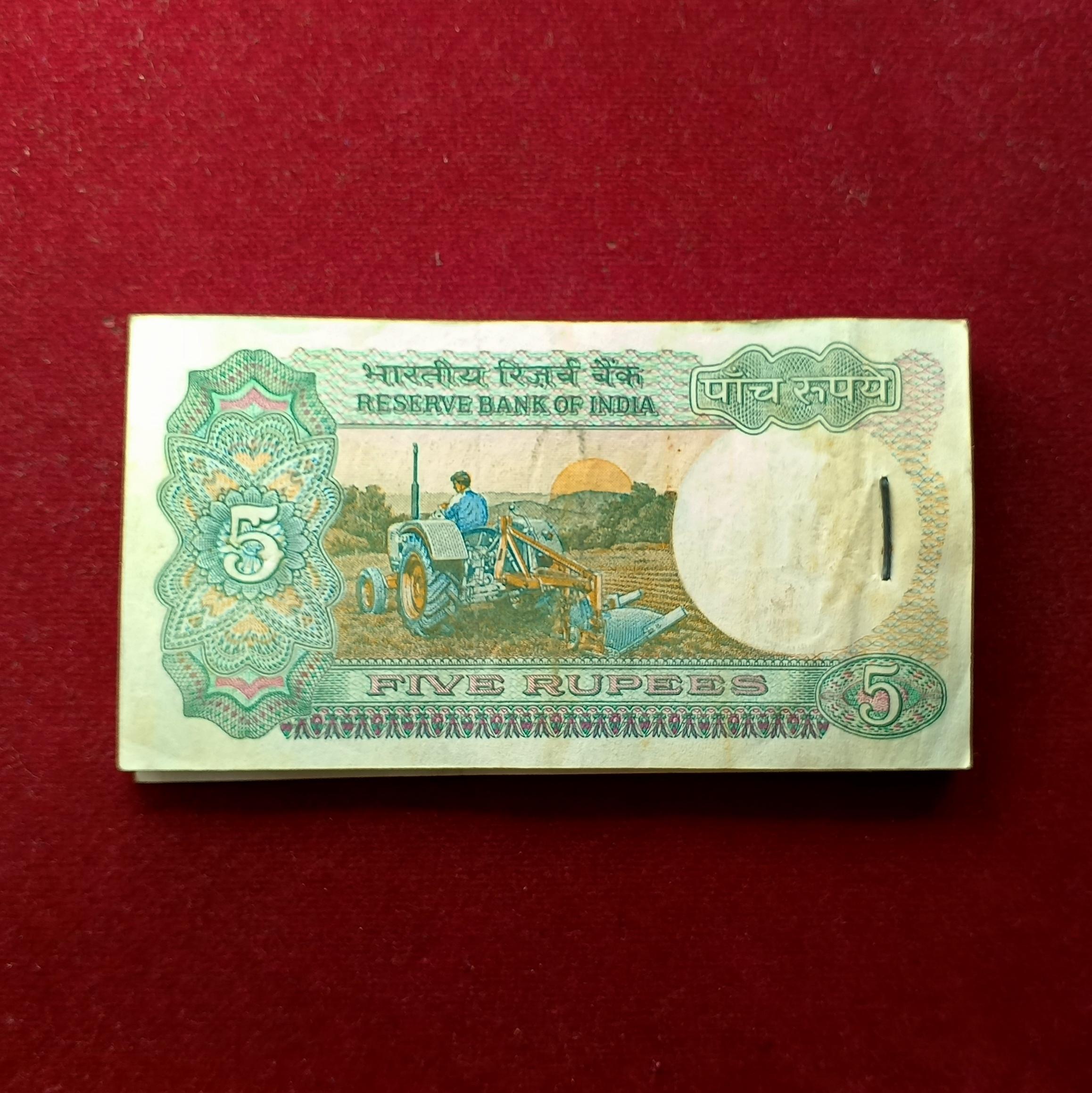 5 Rupees R.N Malhotra 38 Notes (94L 456963 - 94L 457000)