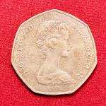 United Kingdom (UK) 50 Pence Elizabeth II 1973 Coin