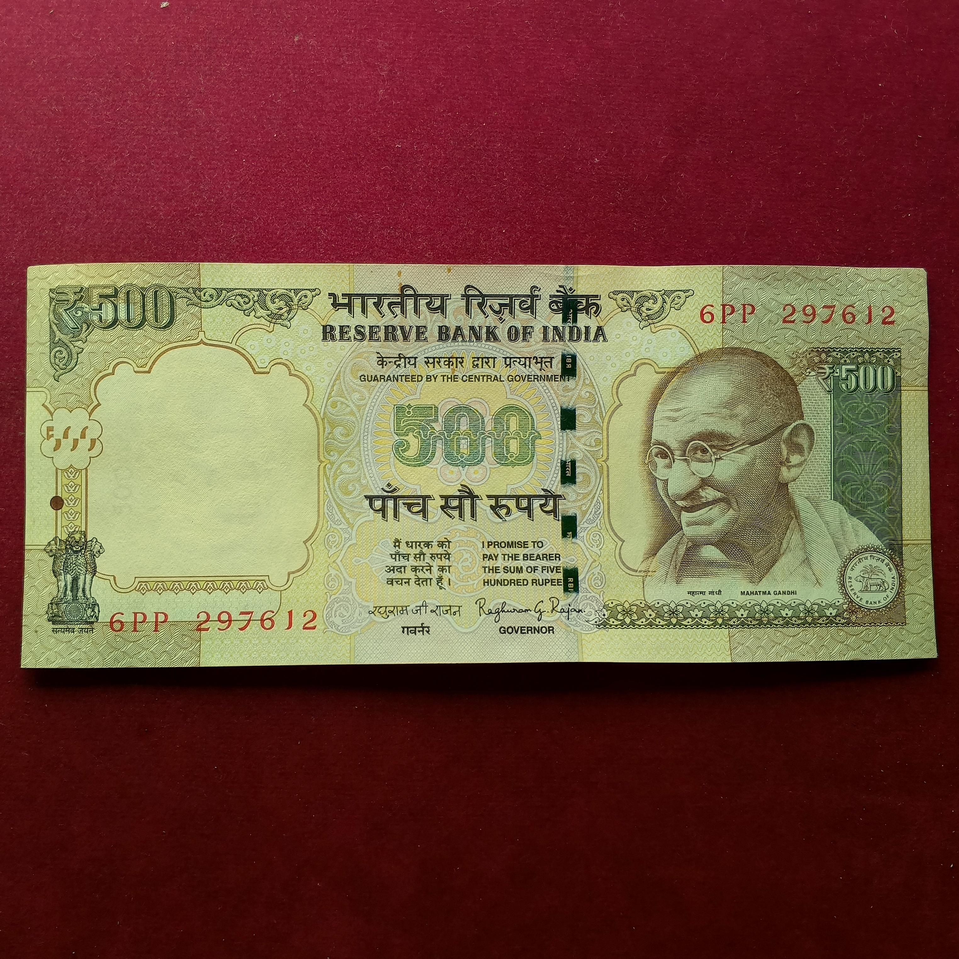 500 Rupees Raghuram.G.Rajan Banknote Note (6PP 297612)