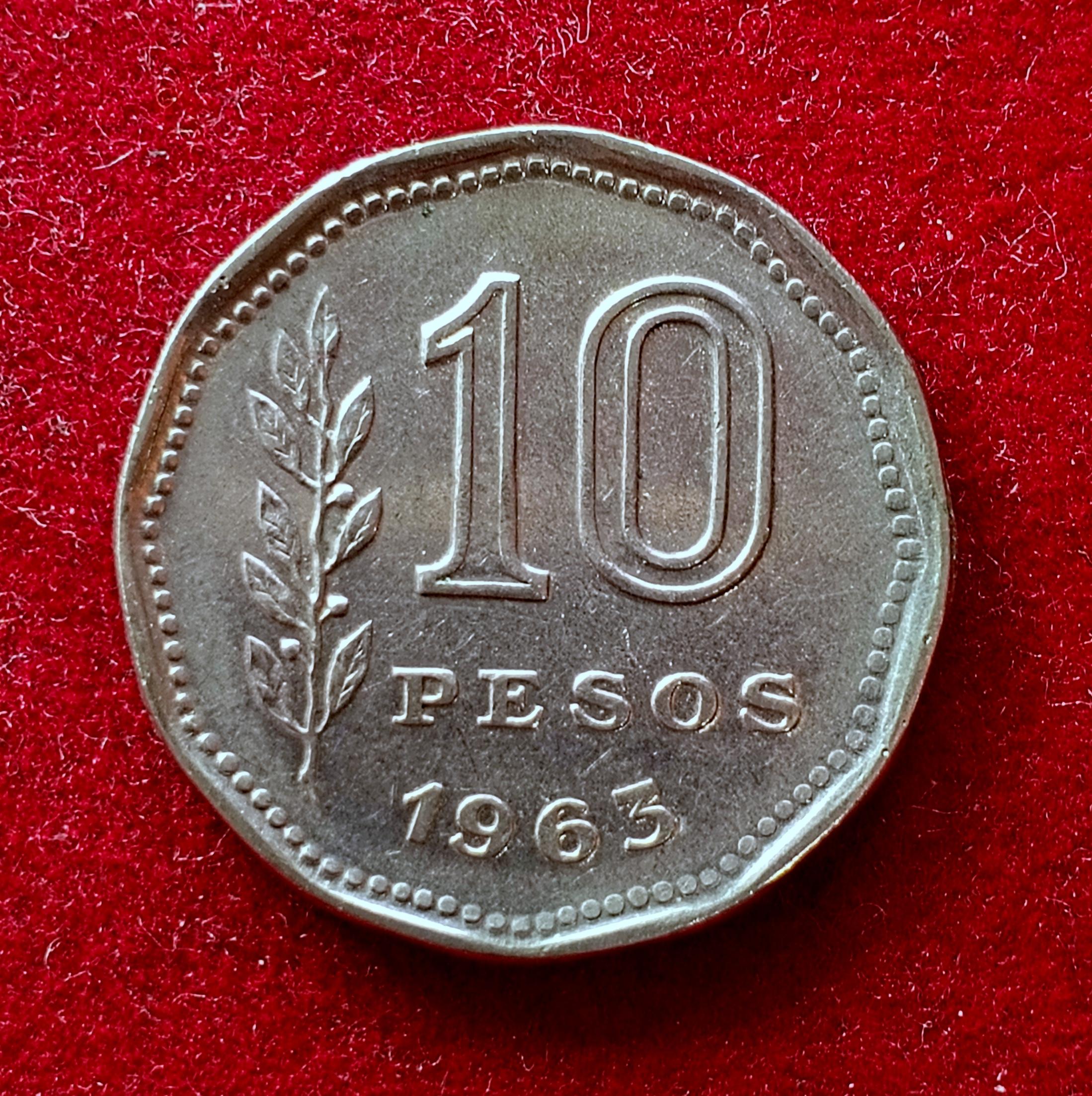 Argentina 10 pesos 1963 Coin