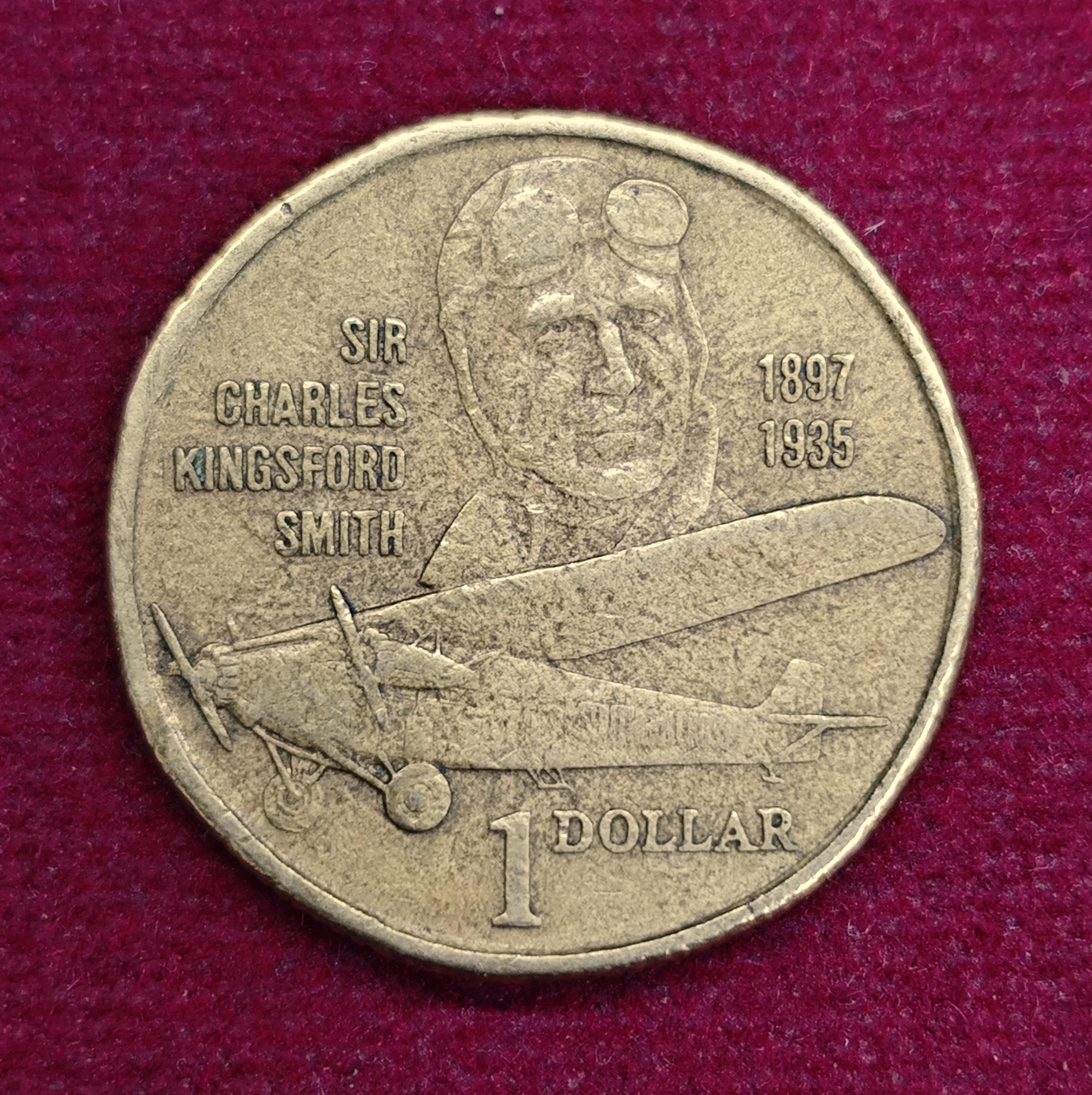 Australia 1 Dollar - Elizabeth II  Sir Charles Kingsford Smith 1997 Commemorative  Coin