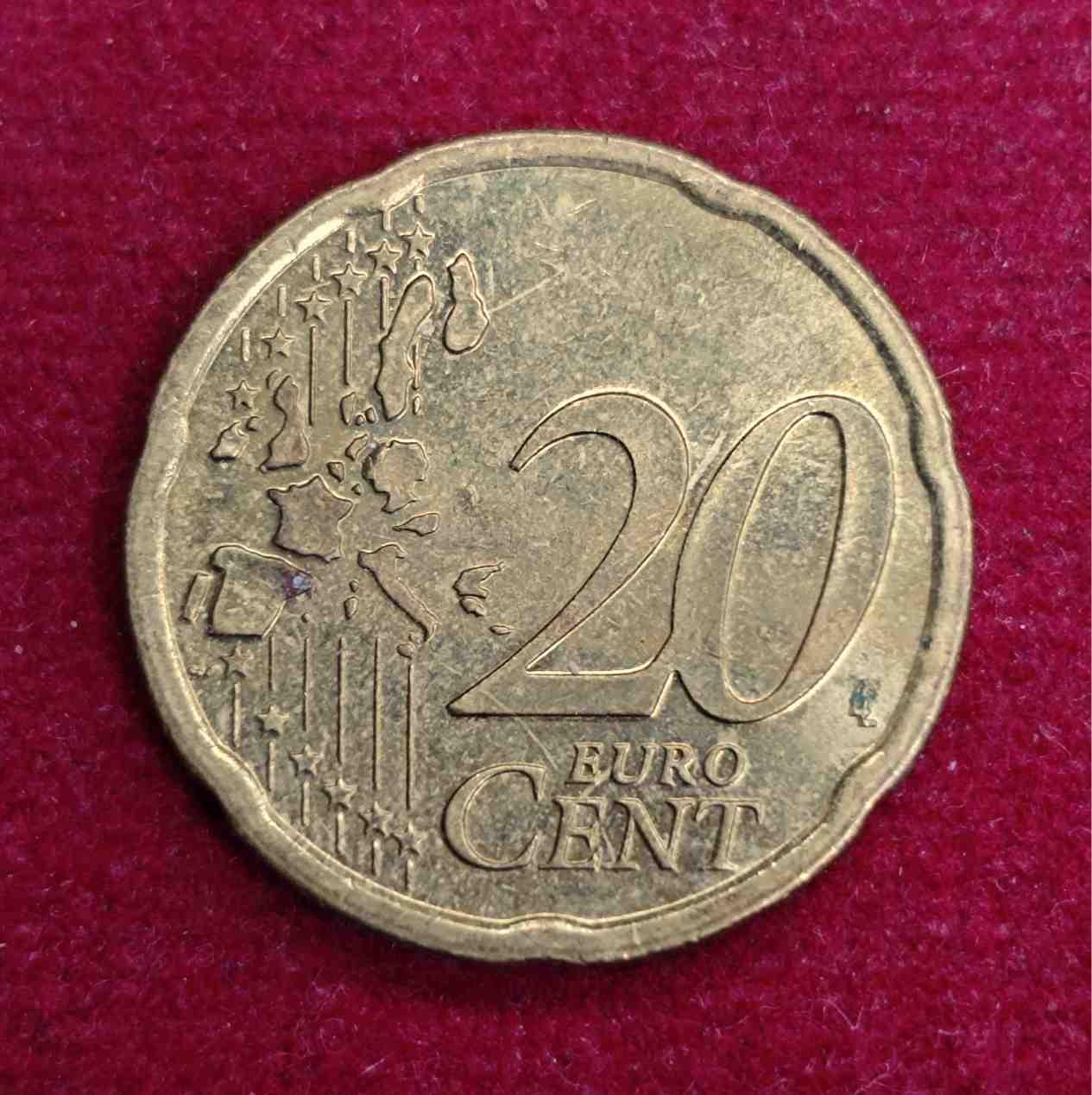 Austria 20 Euro Cent 2nd map 2004 Coin