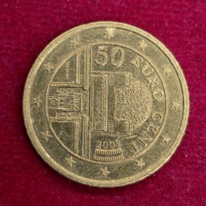 Austria 50 Euro Cent 2nd map 2009 Coin