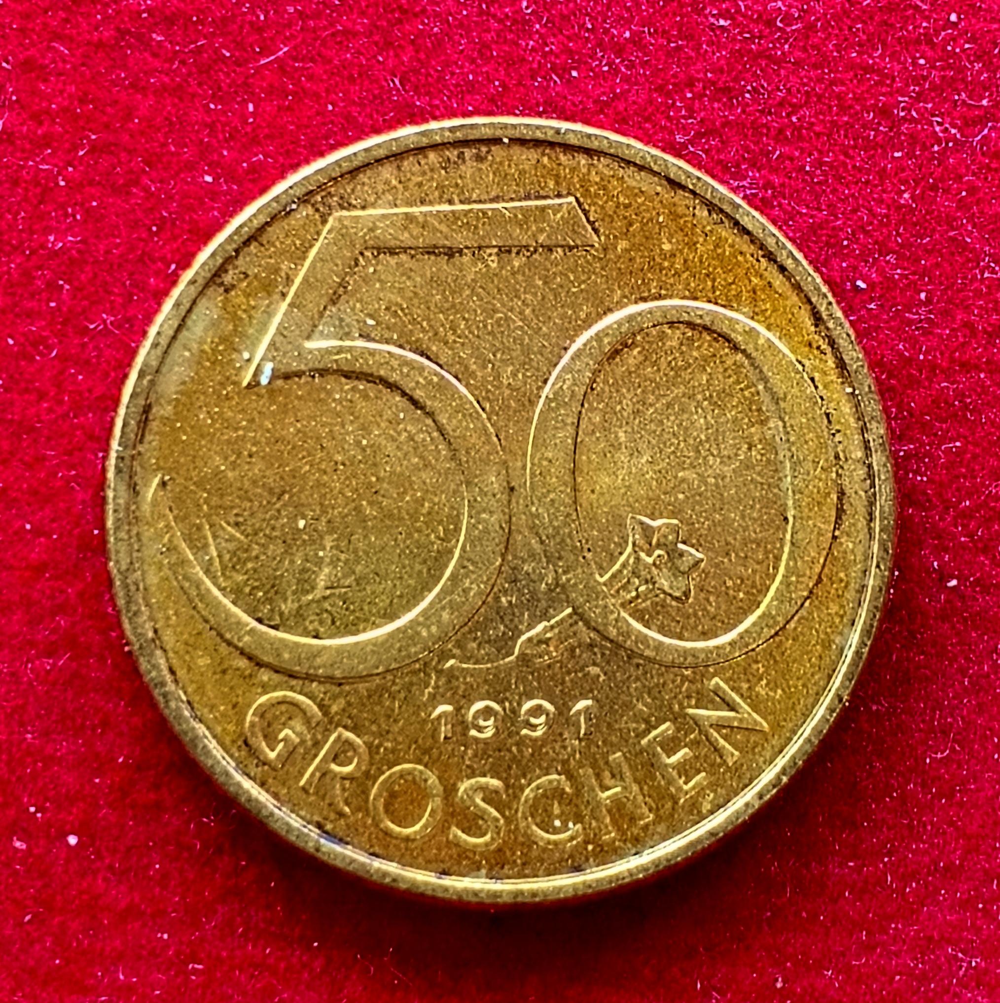 Austria 50 Groschen 1991 Coin