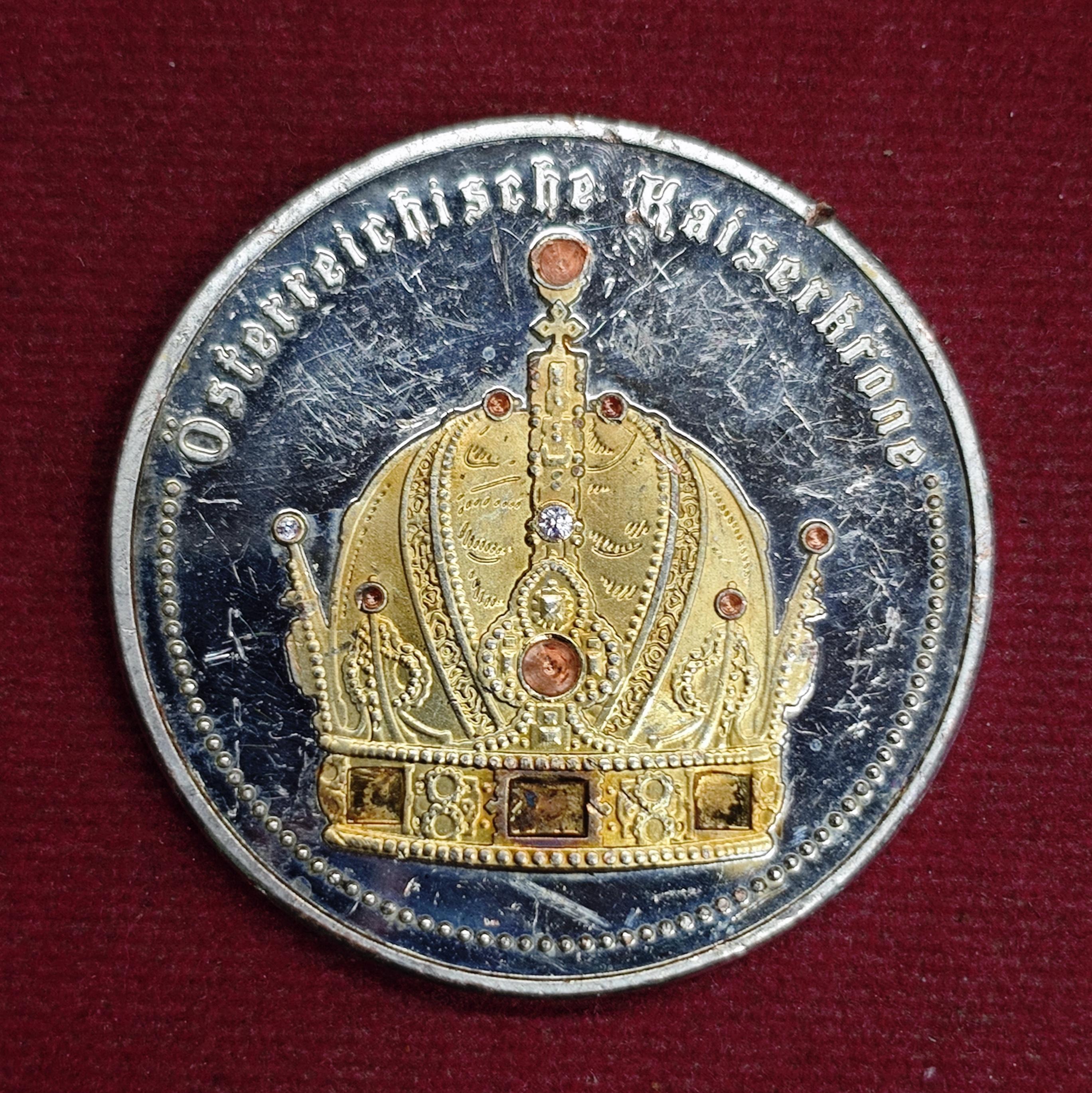 Austrian Imperial Crown Commemorative Medallion – Habsburg Empire (40mm)
