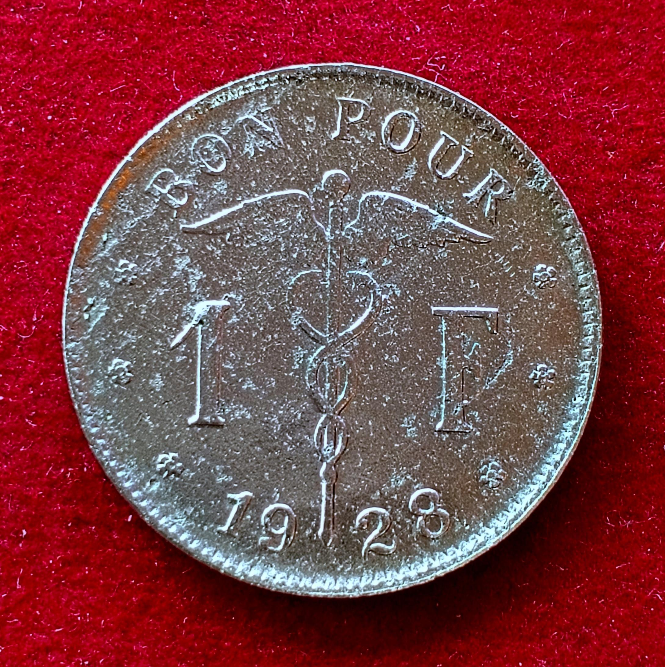 Belgium 1 Franc 1928 Coin