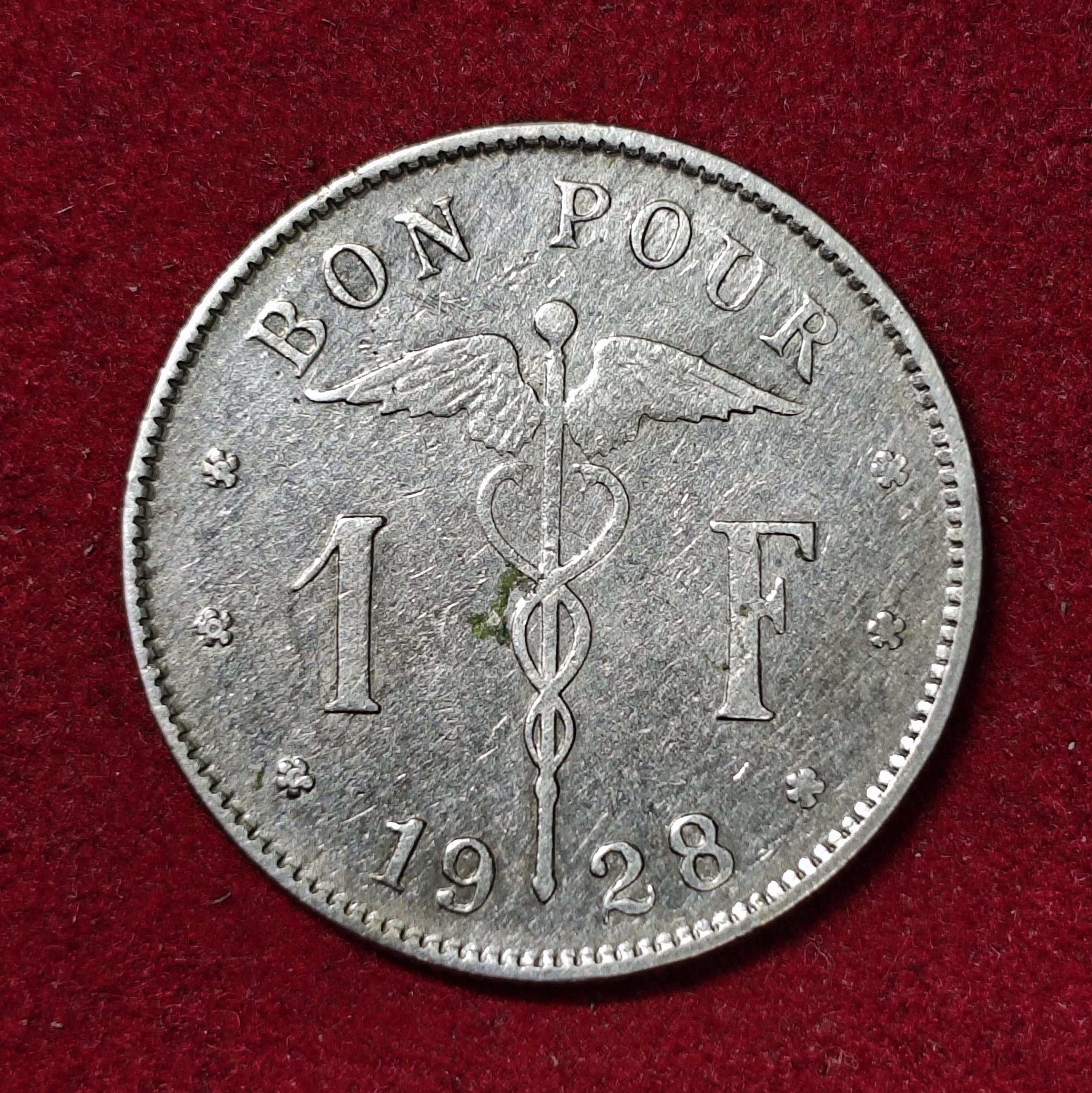 Belgium 1 Franc 1928 Coin