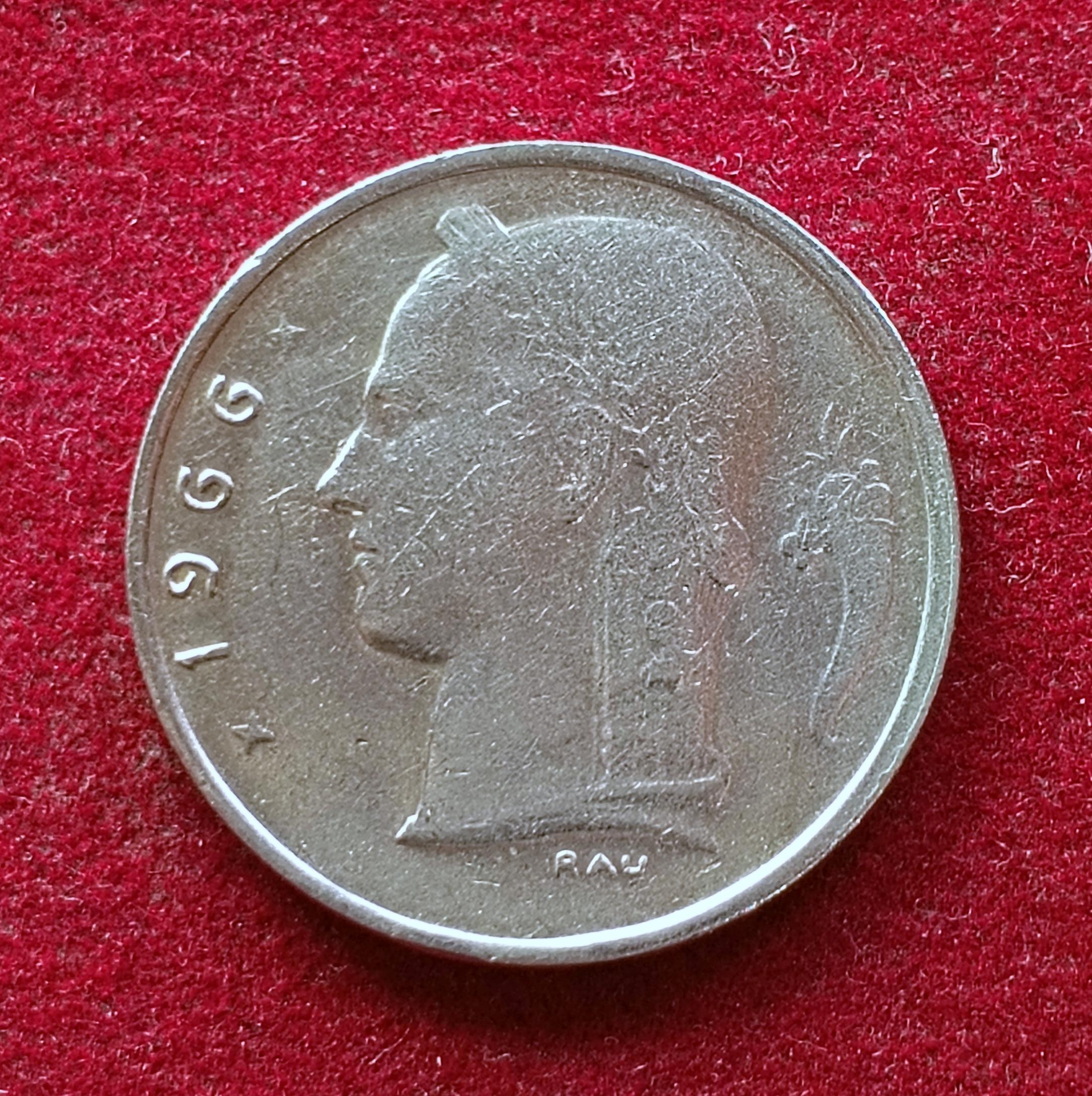Belgium 1 Franc 1966  Coin